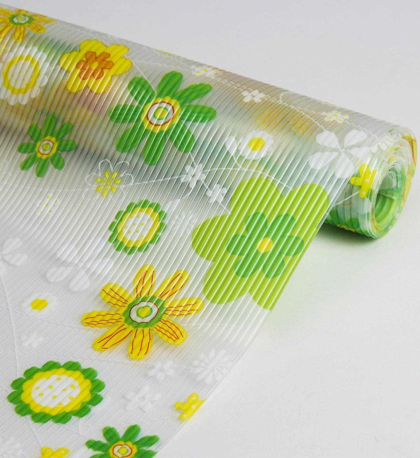 Коврик противоскользящий Доляна «Жёлтые цветы», 30×150 см