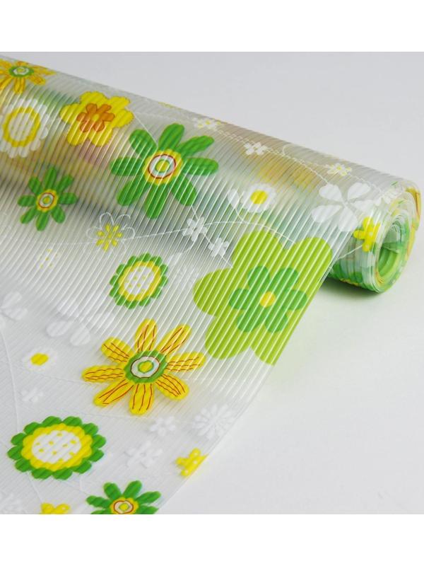 Коврик противоскользящий Доляна «Жёлтые цветы», 30×150 см