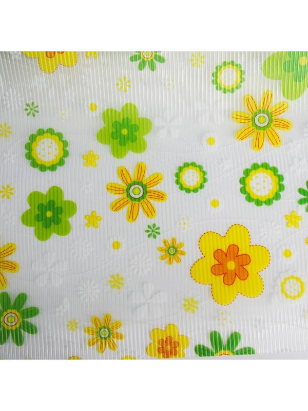 Коврик противоскользящий Доляна «Жёлтые цветы», 30×150 см