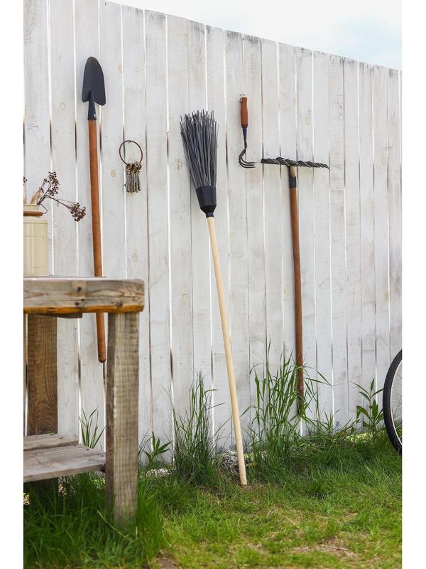 Метла полипропиленовая, наборная, с черенком, 4 кольца, цвет МИКС