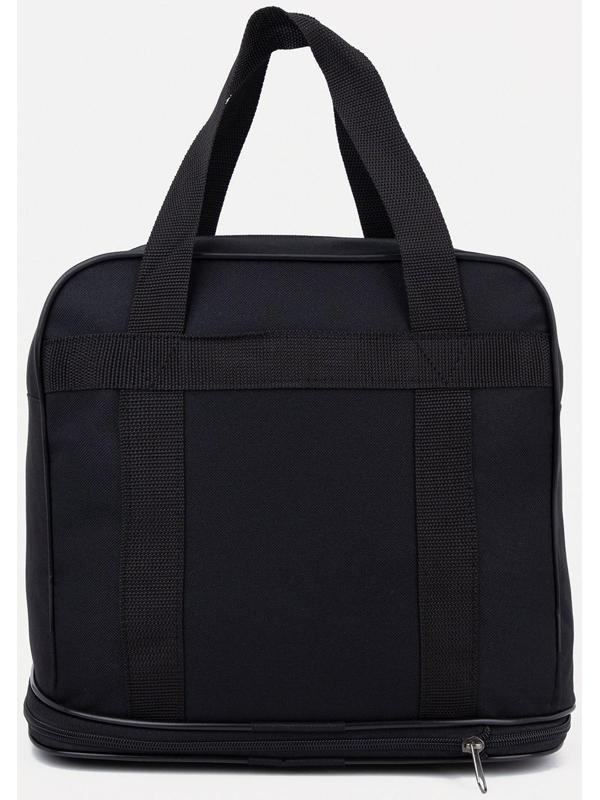 Сумка хозяйственная на молнии, с увеличением, наружный карман, цвет чёрный