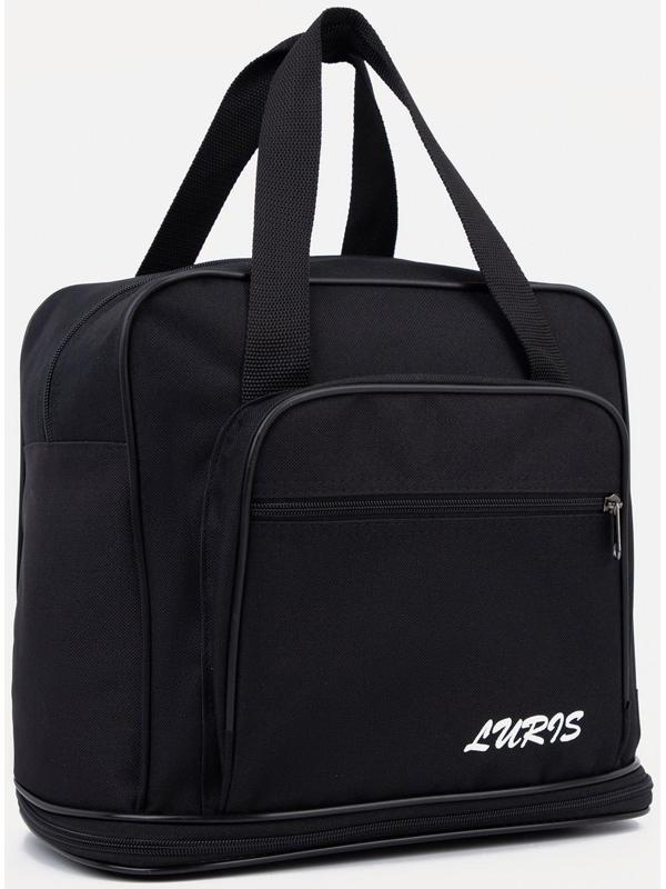 Сумка хозяйственная на молнии, с увеличением, наружный карман, цвет чёрный