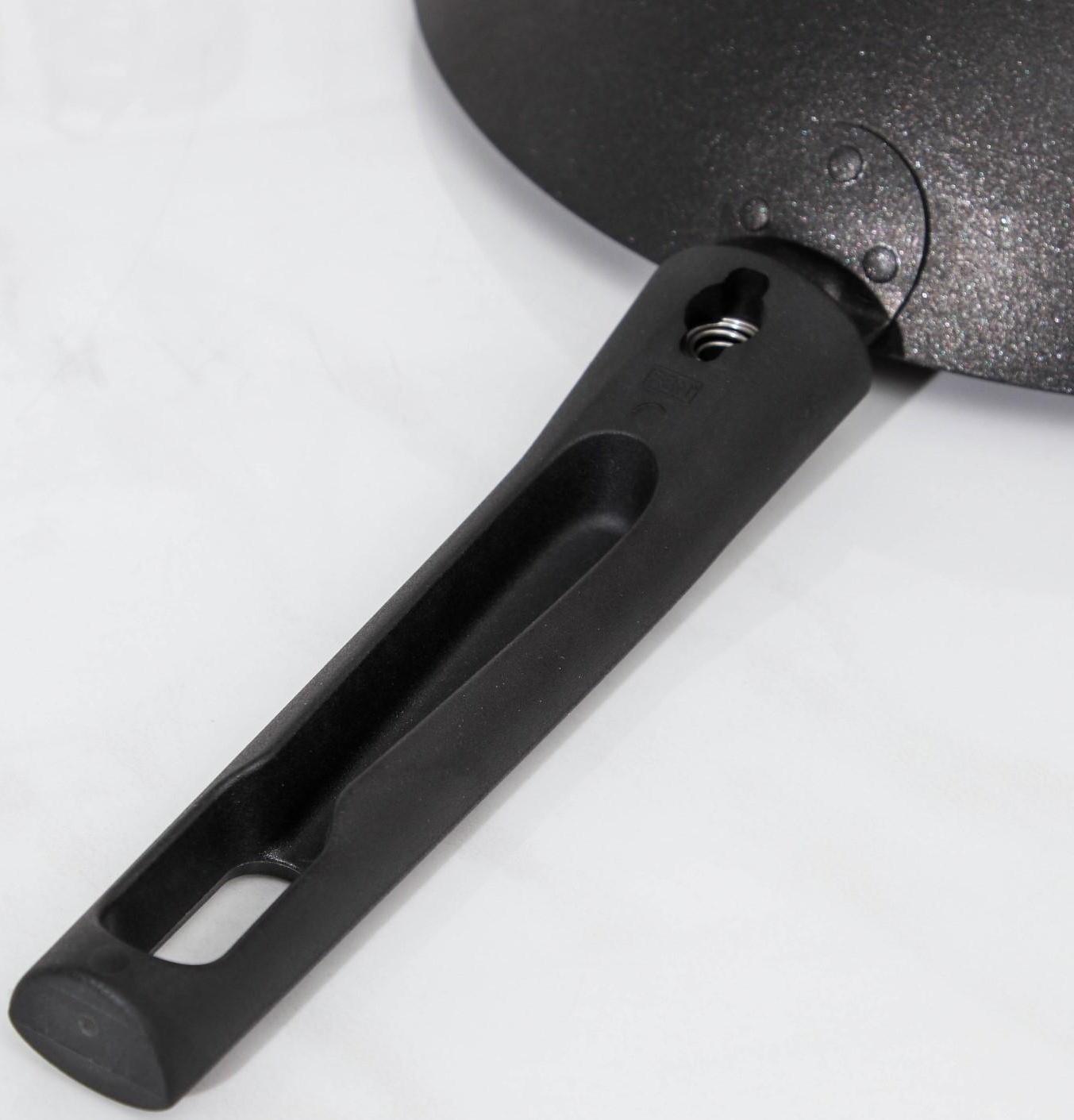 Сковорода Wok, d=26 см, съёмная ручка, антипригарное покрытие, цвет чёрный