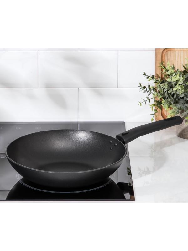 Сковорода Wok, d=26 см, съёмная ручка, антипригарное покрытие, цвет чёрный