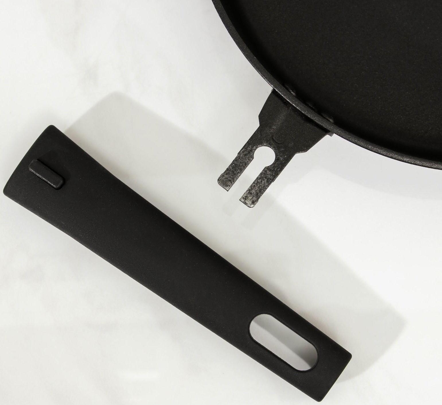 Сковорода «Дарья», d=30 см, съёмная ручка, антипригарное покрытие, цвет чёрный