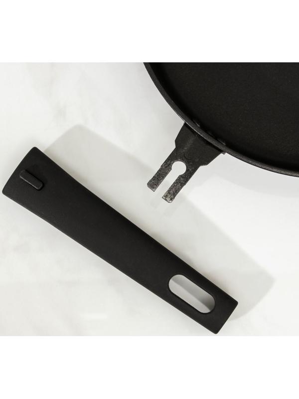 Сковорода «Дарья», d=30 см, съёмная ручка, антипригарное покрытие, цвет чёрный