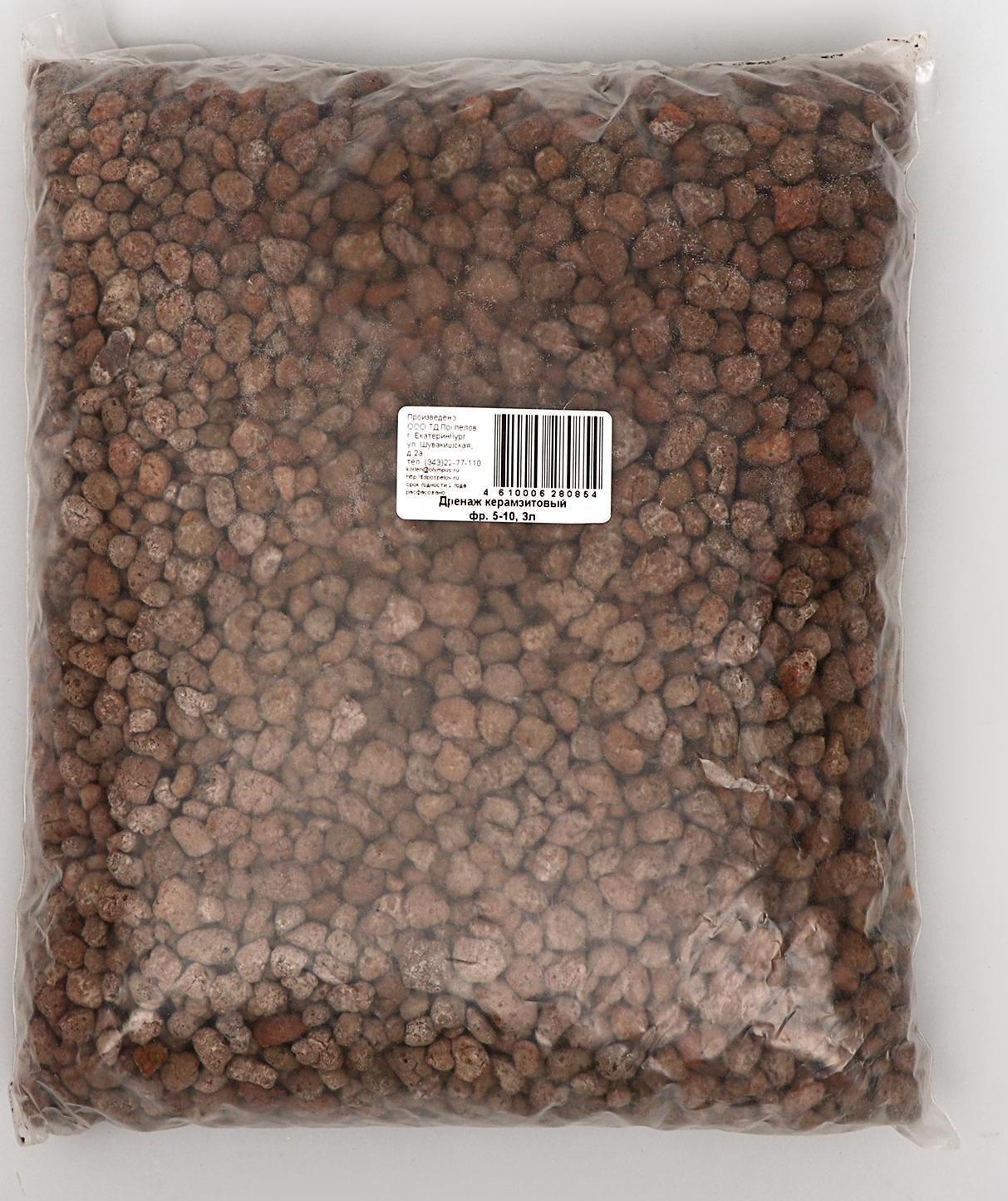 Дренаж керамзитовый фр 5-10, 3 л
