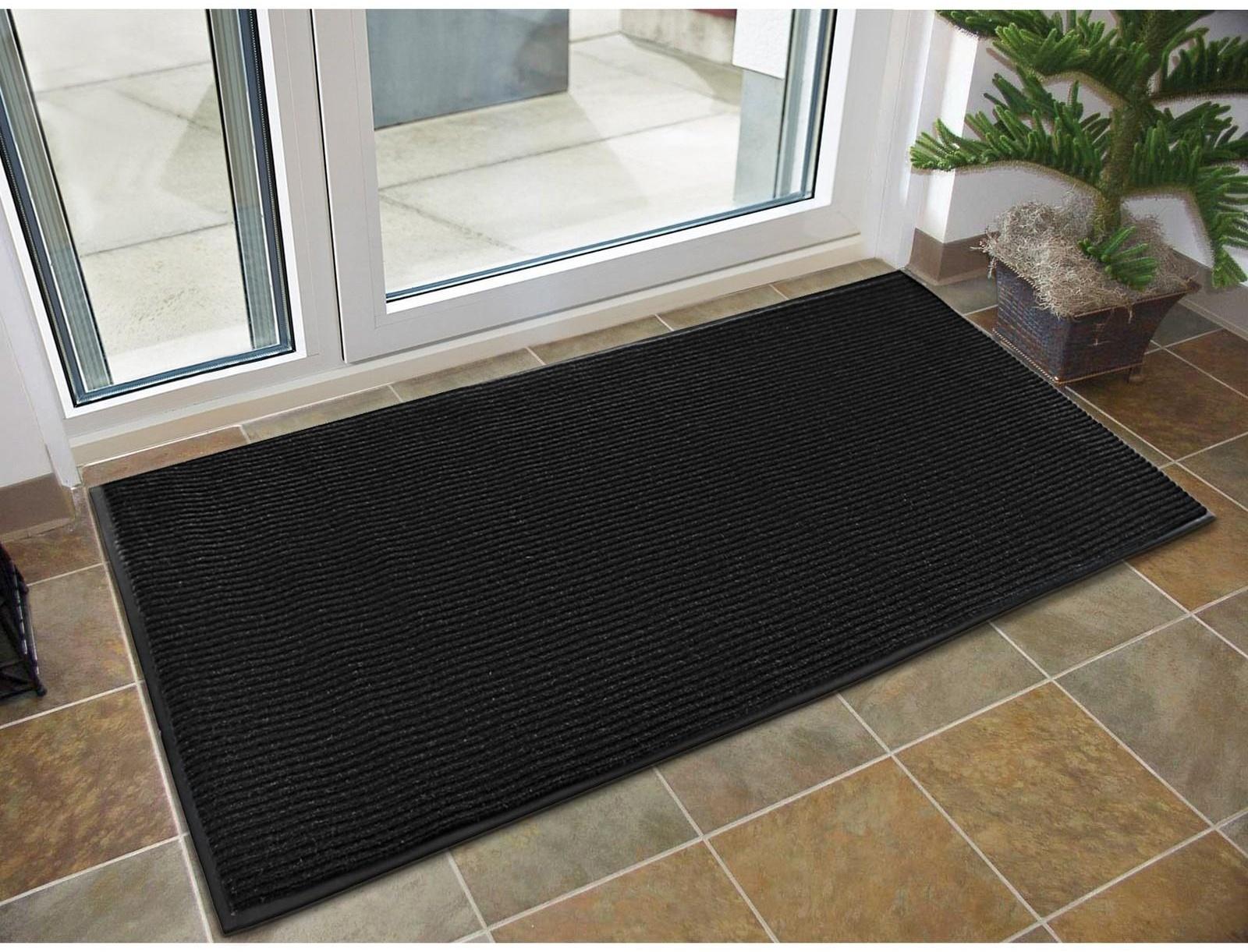 Коврик придверный влаговпитывающий, ребристый, «Стандарт», 120×180 см, цвет чёрный