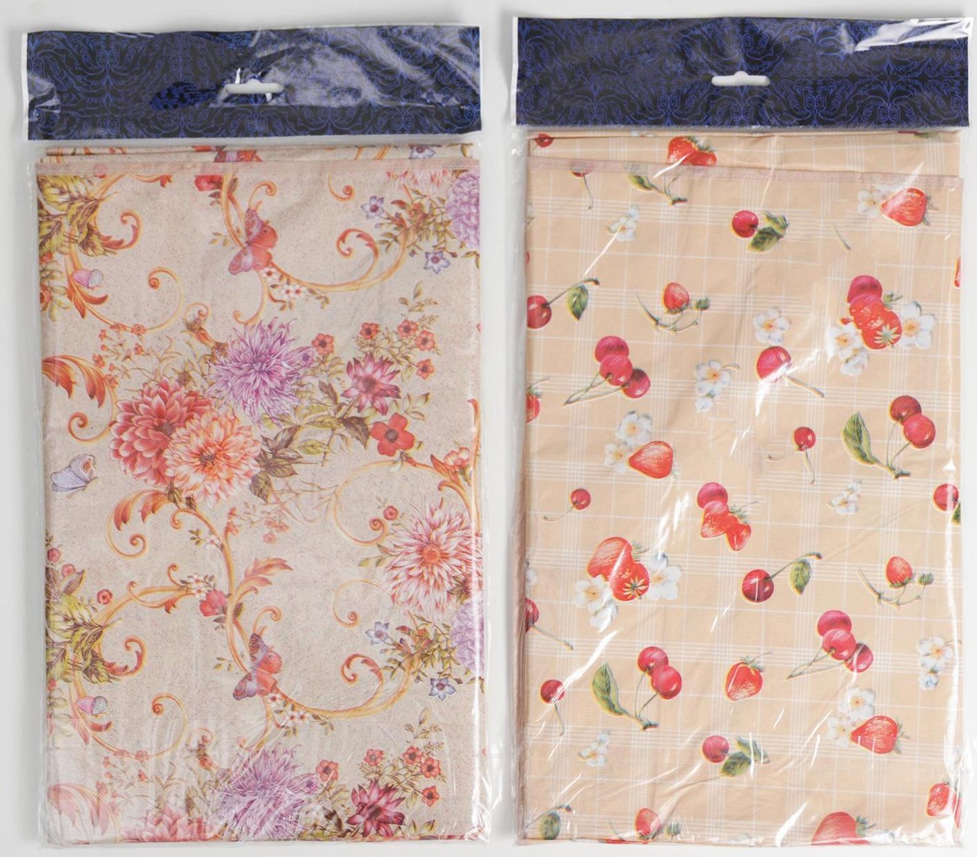 Скатерть на нетканой основе многоразовая с бейкой «Цветы», 155×130 см, цвет МИКС