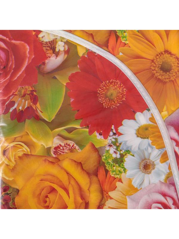 Скатерть на нетканой основе многоразовая с бейкой «Цветы», 155×130 см, цвет МИКС