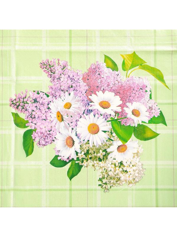 Скатерть на нетканой основе многоразовая с бейкой «Цветы», 155×130 см, цвет МИКС