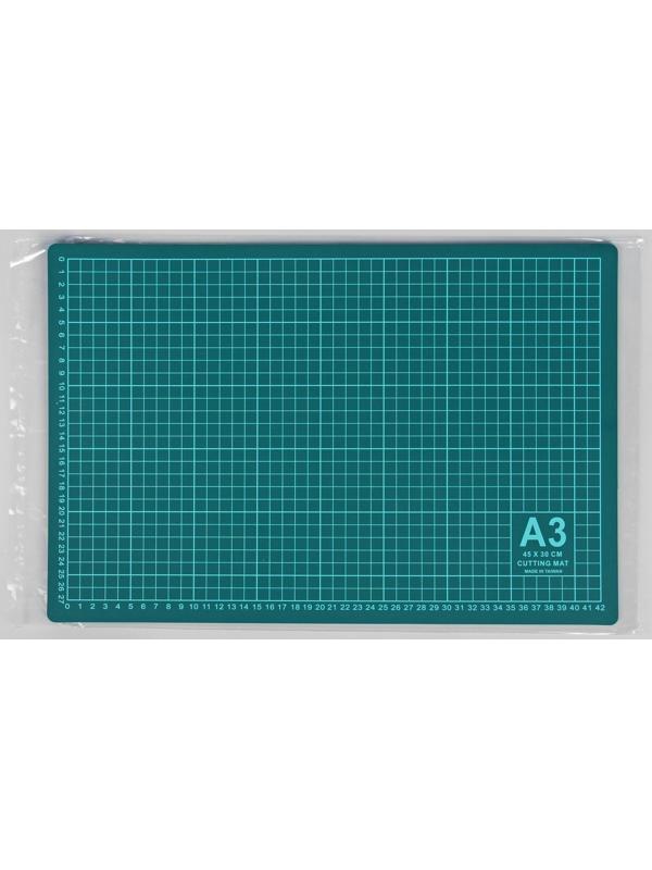 Мат для резки, 45 × 30 см, А3, цвет зелёный, DK-003