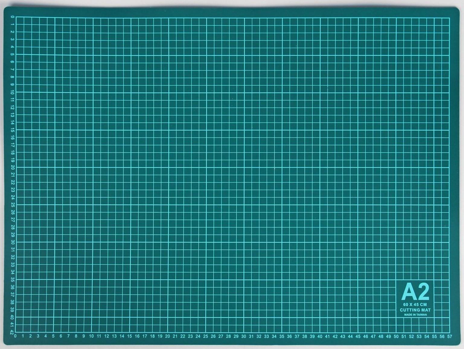 Мат для резки, 60 × 45 см, А2, цвет зелёный, DK-002