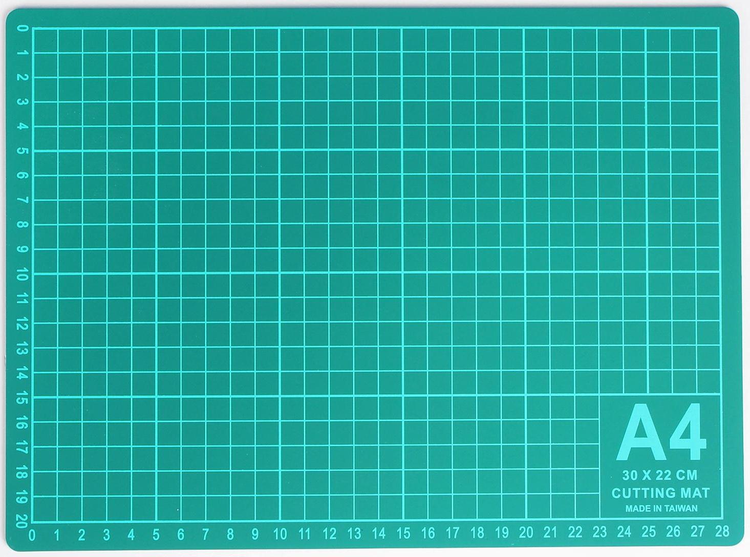 Мат для резки, 30 × 22 см, А4, цвет зелёный, DK-004