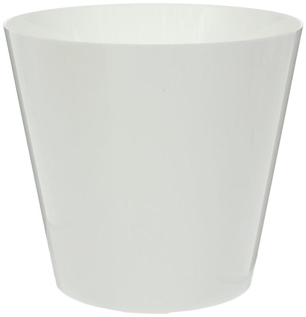 Кашпо для цветов со вставкой «Фиджи», 5 л, цвет белый