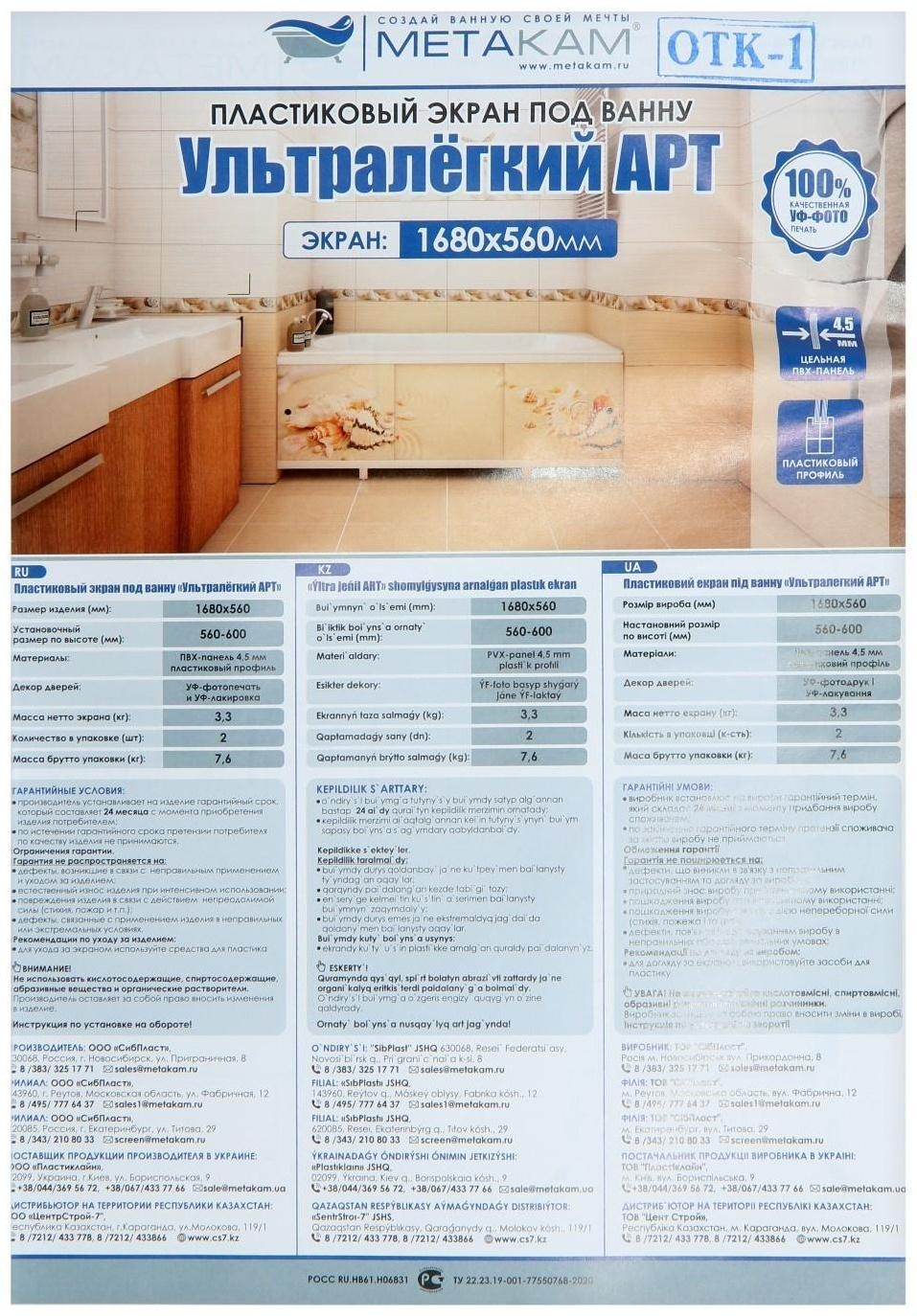 Экран для ванны 