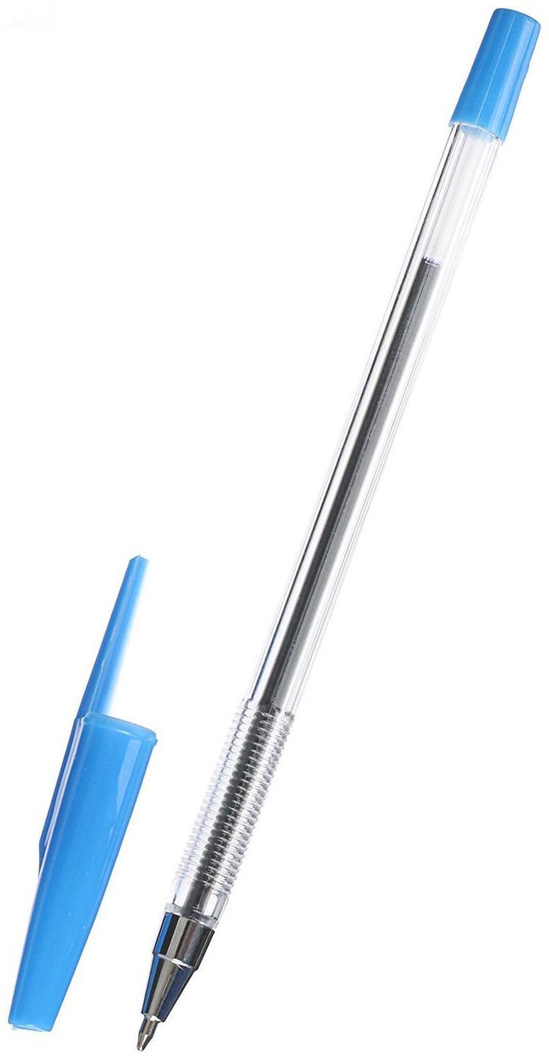 Ручка шариковая, 0.5 мм, стержень синий, прозрачный корпус, с прозрачным держателем
