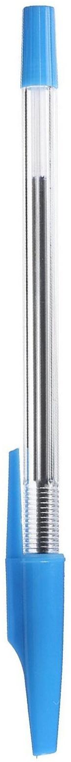 Ручка шариковая, 0.5 мм, стержень синий, прозрачный корпус, с прозрачным держателем