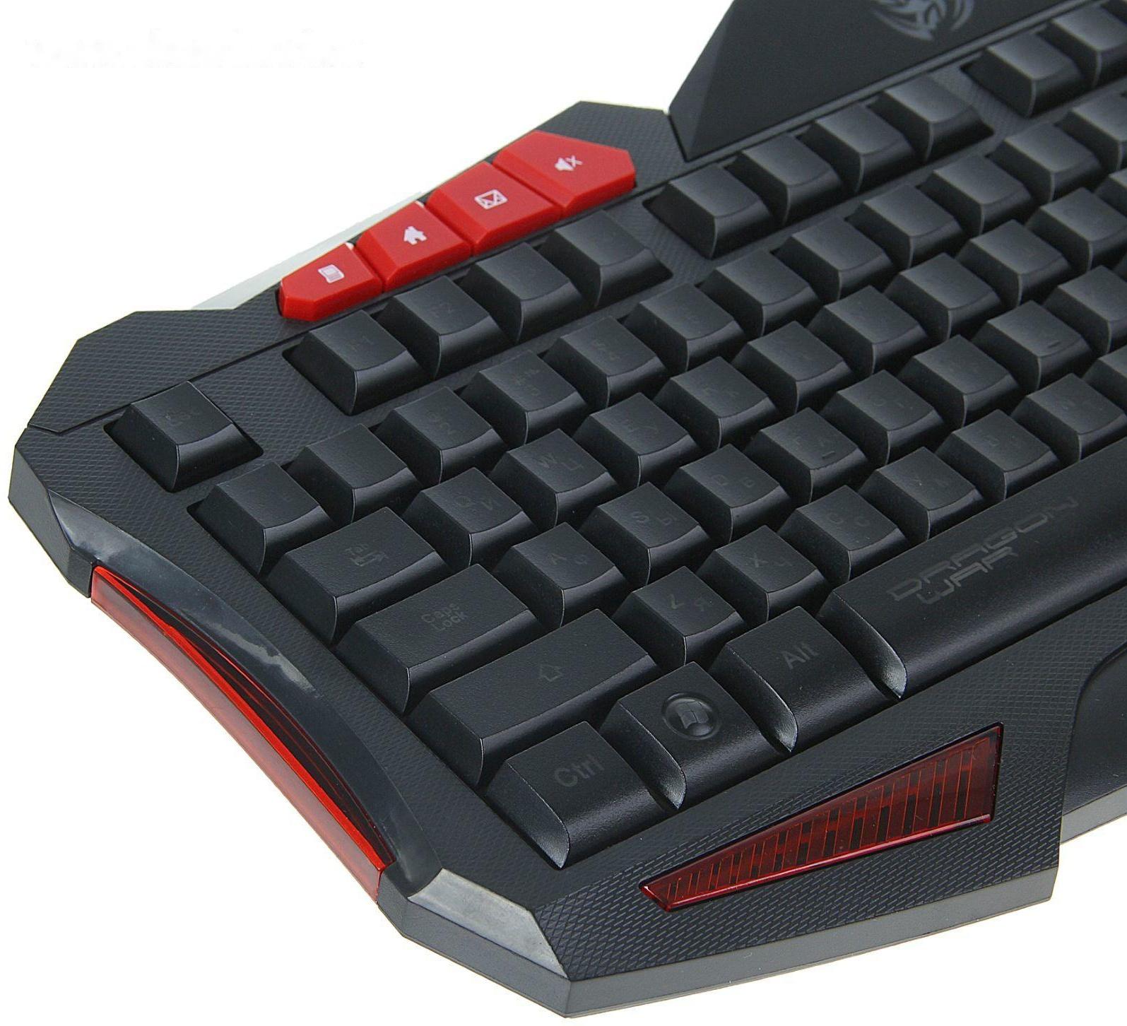 Клавиатура Qumo Dragon War Axe, игровая, проводная, подсветка, 112 клавиш, USB, чёрная