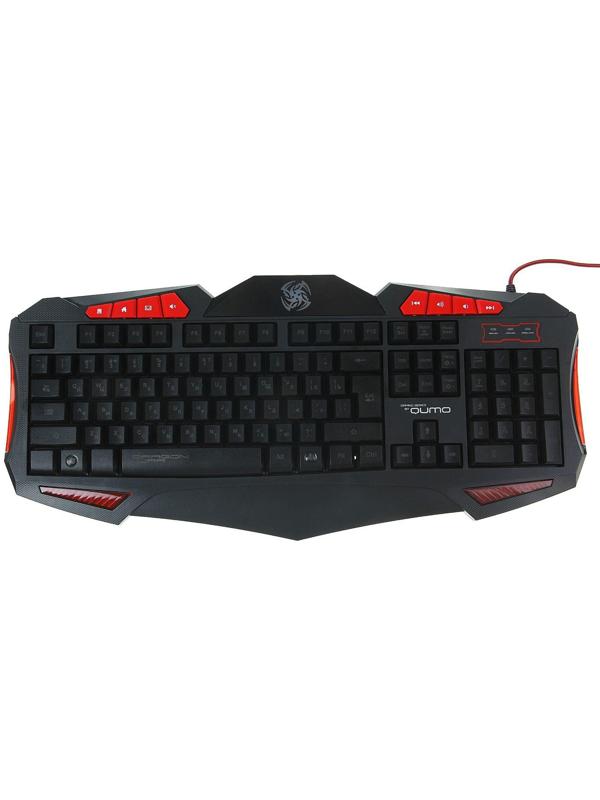 Клавиатура Qumo Dragon War Axe, игровая, проводная, подсветка, 112 клавиш, USB, чёрная