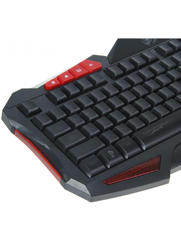 Клавиатура Qumo Dragon War Axe, игровая, проводная, подсветка, 112 клавиш, USB, чёрная