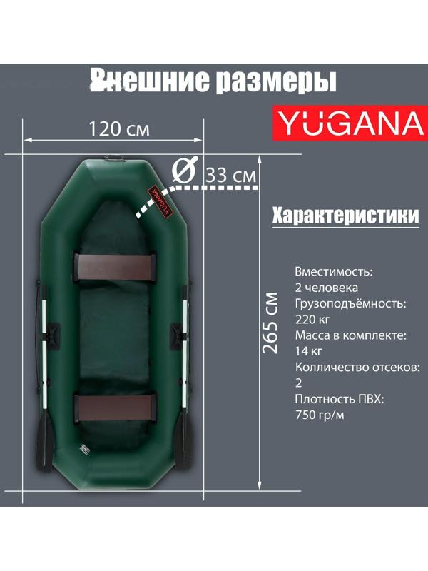 Лодка YUGANA S 262, цвет олива