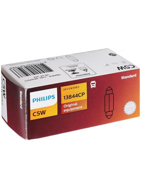 Лампа автомобильная Philips, C5W, 24 В, 5 Вт, 13844CP