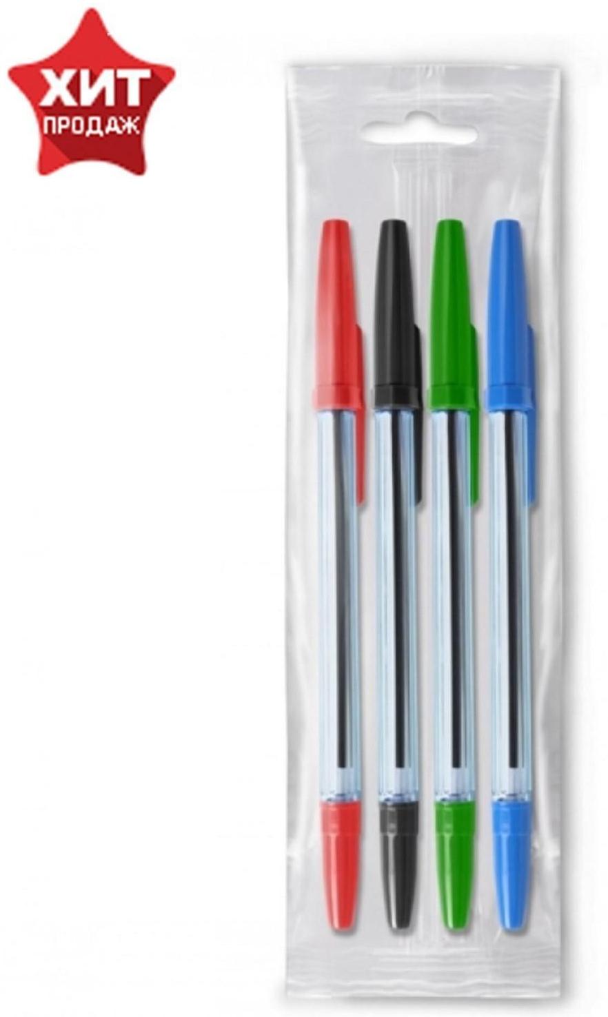 Набор ручек шариковых микс 4 цвета 