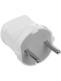 Вилка прямая TDM, 6 А, 250 В, IP20, без з/к, белая