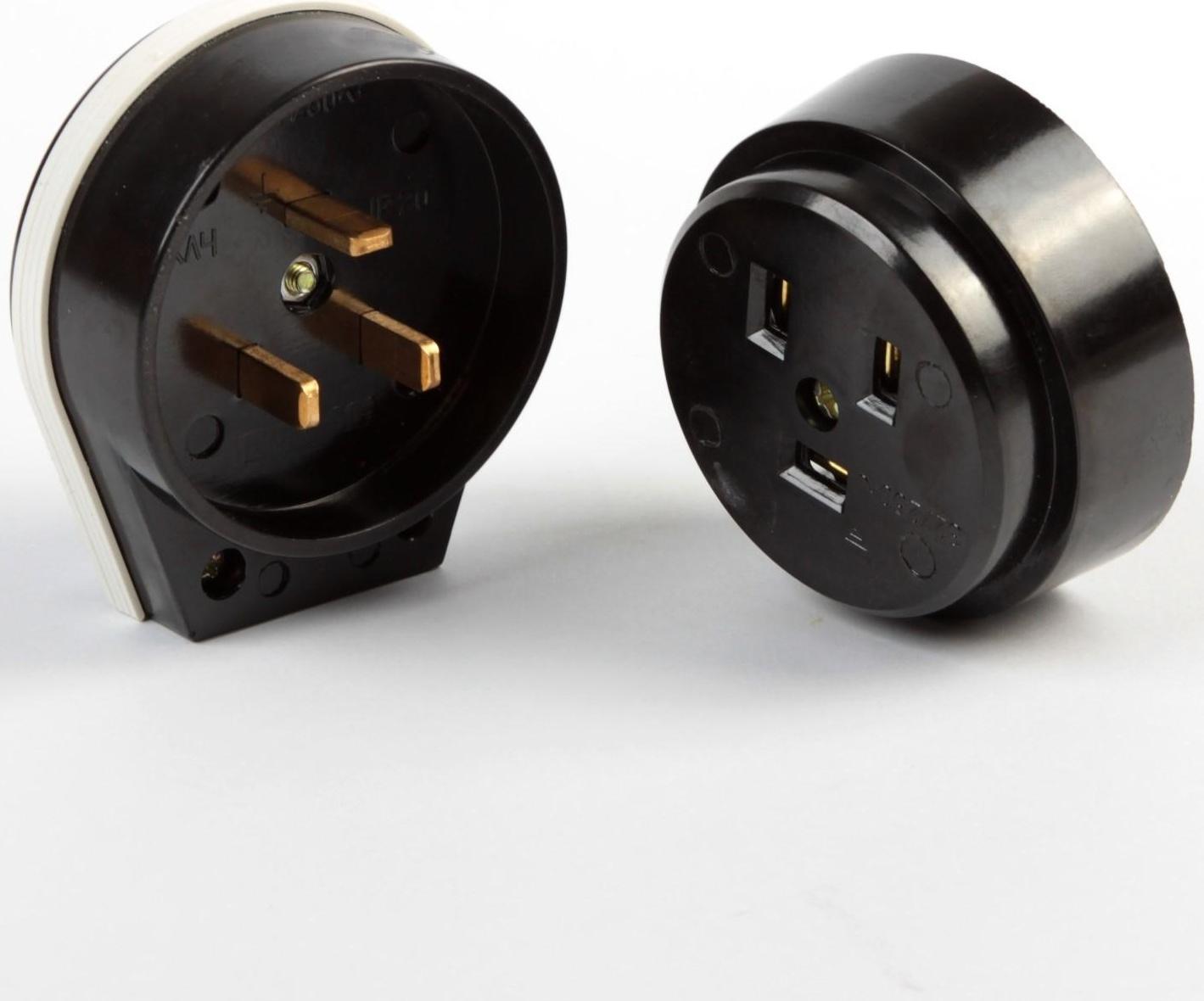 Разъём TDM РШ-ВШ, 32 А, 250 В, открытой установки, черный