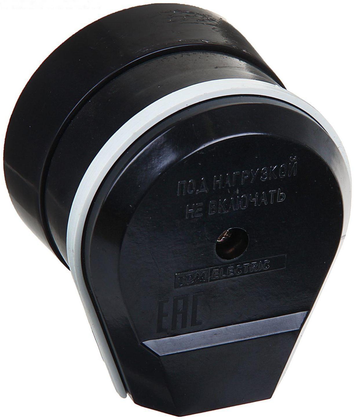 Разъём TDM РШ-ВШ, 32 А, 250 В, открытой установки, черный