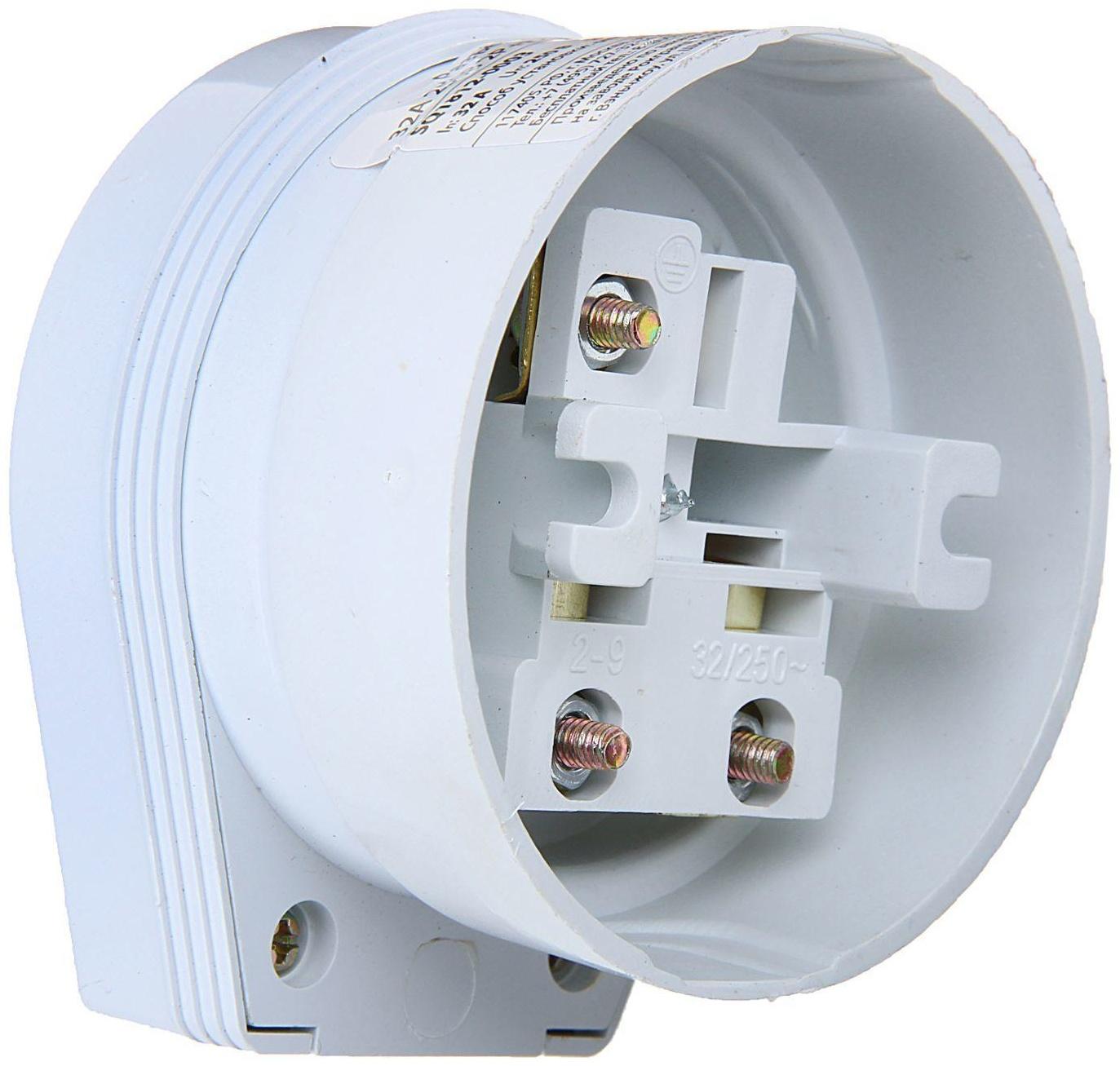 Разъём TDM РШ-ВШ, 32 А, 250 В, открытой установки, белый