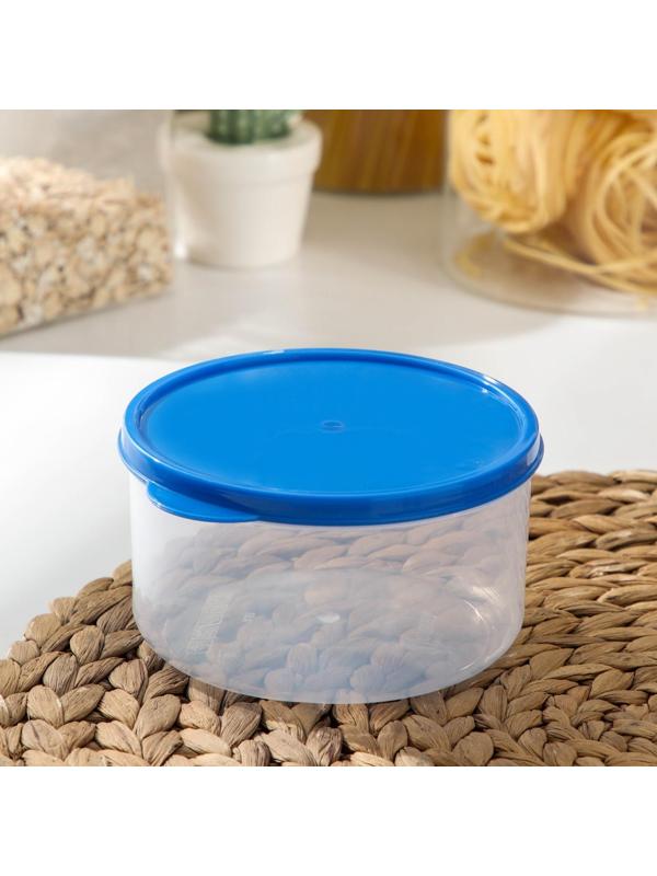 Контейнер круглый Доляна, пищевой, 500 мл, цвет синий