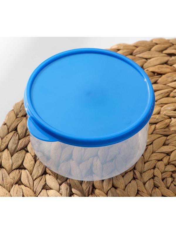 Контейнер круглый Доляна, пищевой, 500 мл, цвет синий