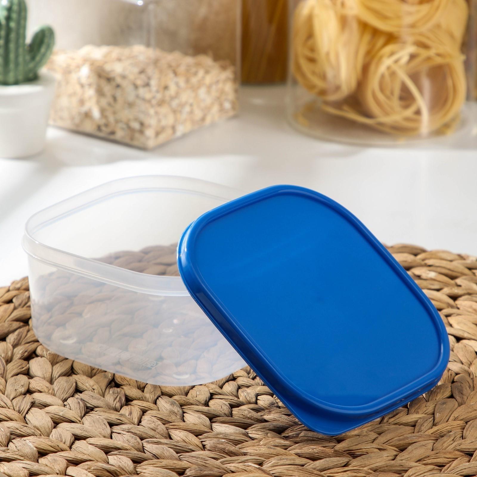 Контейнер квадратный Доляна, пищевой, 700 мл, цвет цвет синий