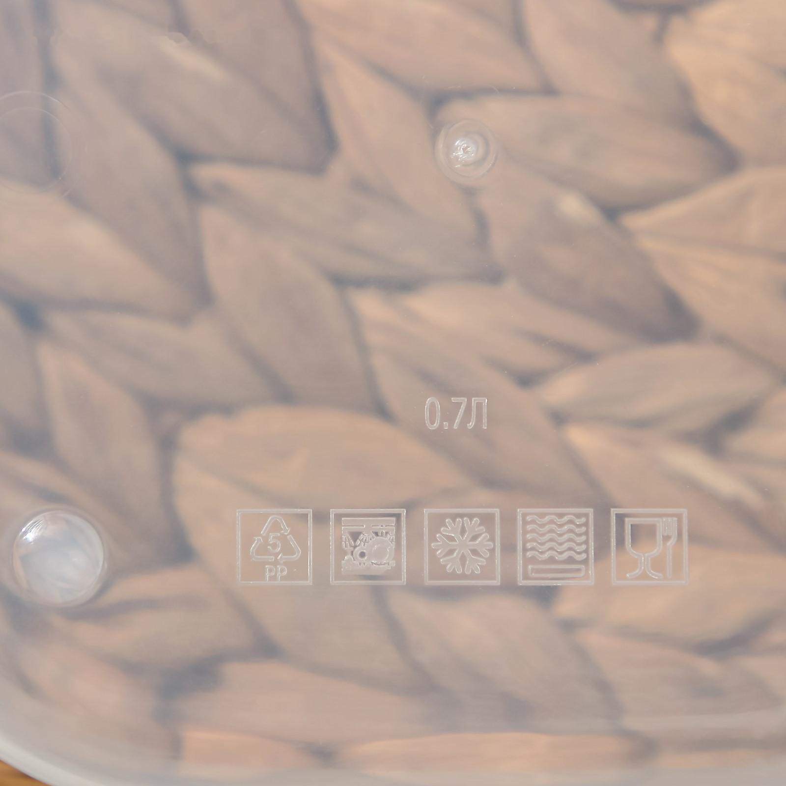 Контейнер квадратный Доляна, пищевой, 700 мл, цвет цвет синий