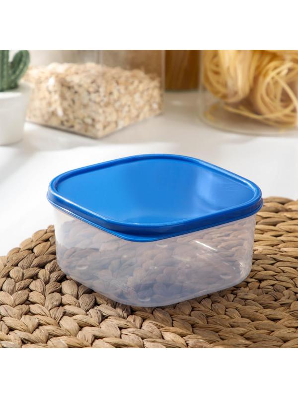 Контейнер квадратный Доляна, пищевой, 700 мл, цвет цвет синий