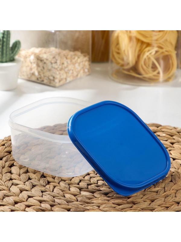 Контейнер квадратный Доляна, пищевой, 700 мл, цвет цвет синий
