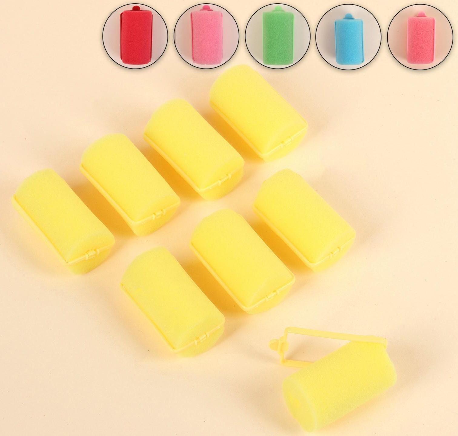 Бигуди с фиксатором, d = 3,5 см, 6 см, 8 шт, цвет МИКС