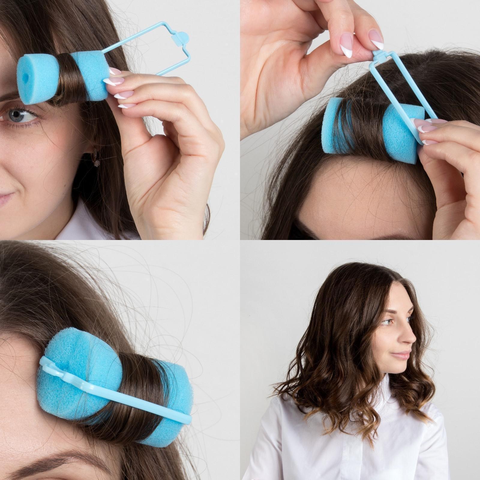 Бигуди с фиксатором, d = 3,5 см, 6 см, 8 шт, цвет МИКС