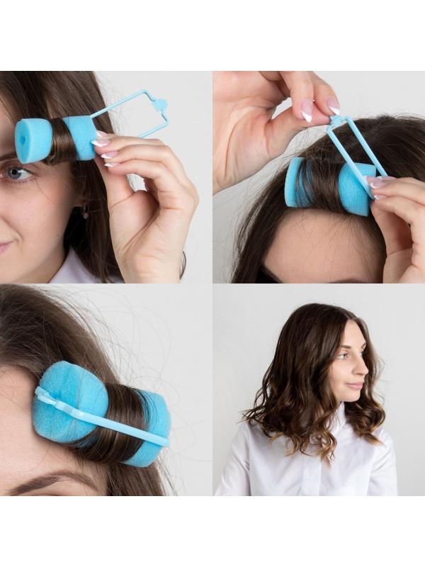 Бигуди с фиксатором, d = 3,5 см, 6 см, 8 шт, цвет МИКС