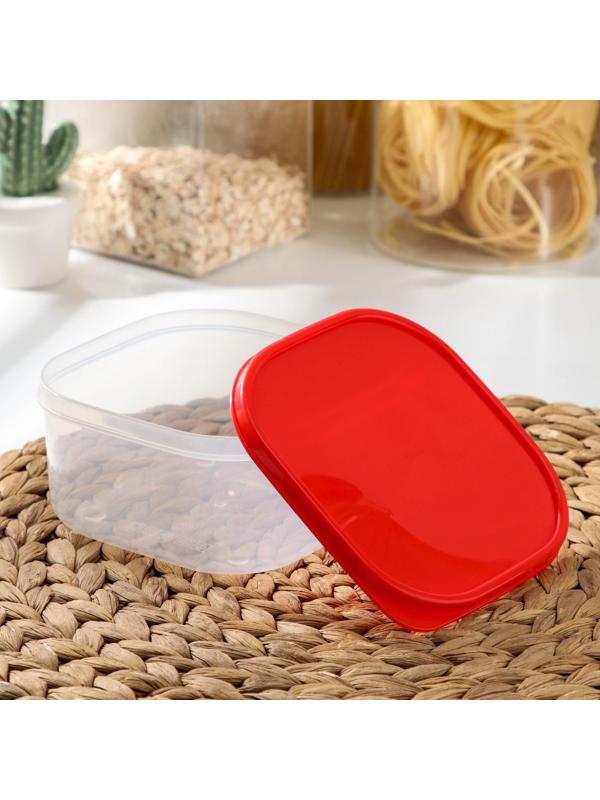 Контейнер квадратный Доляна, пищевой, 700 мл, цвет красный