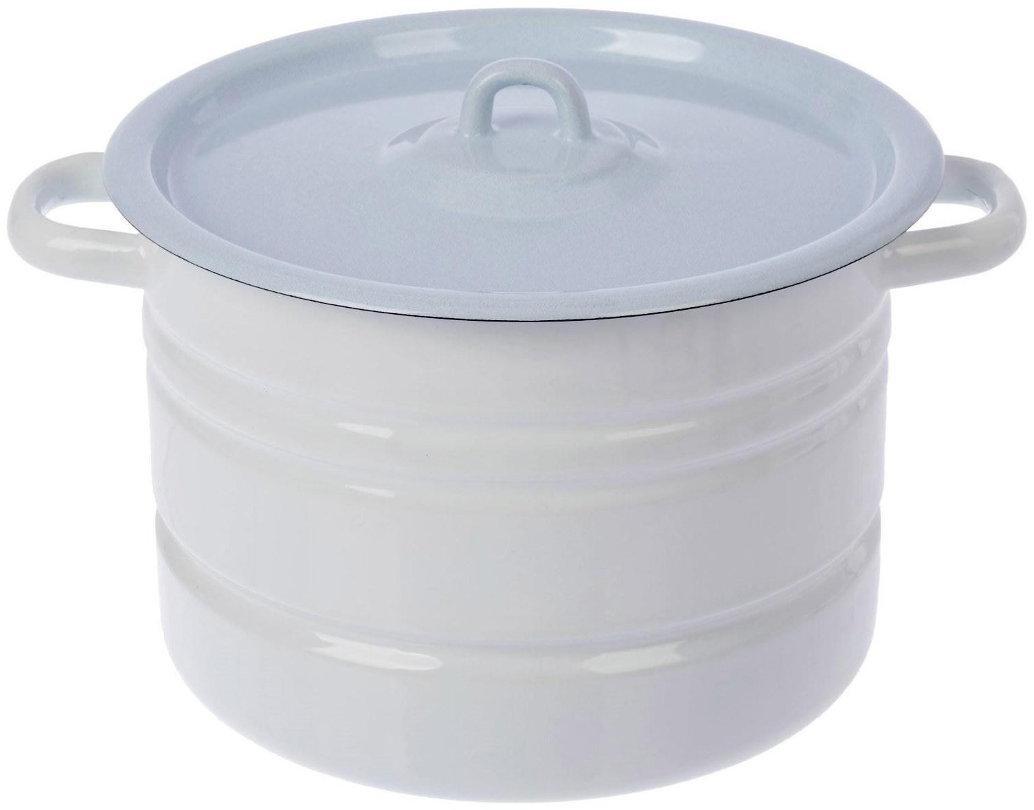 Мантоварка «Позница», 7,5 л, 2 вставки, с пластмассовой ручкой, цвет белый