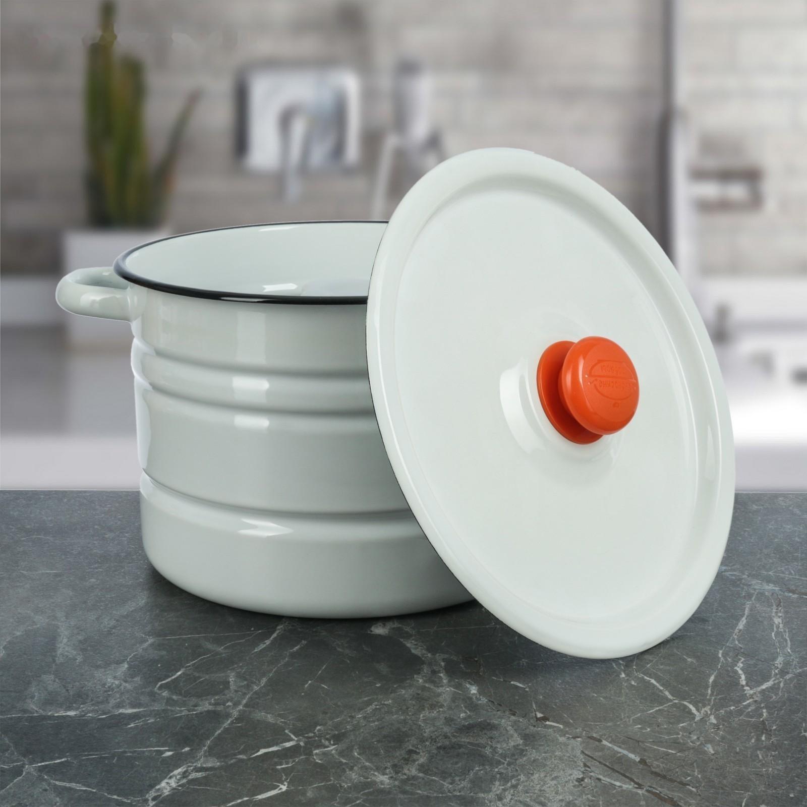 Мантоварка «Позница», 7,5 л, 2 вставки, с пластмассовой ручкой, цвет белый