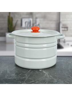 Мантоварка «Позница», 7,5 л, 2 вставки, с пластмассовой ручкой, цвет белый