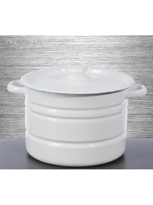 Мантоварка «Позница», 7,5 л, 2 вставки, с пластмассовой ручкой, цвет белый