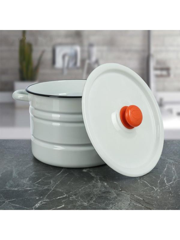 Мантоварка «Позница», 7,5 л, 2 вставки, с пластмассовой ручкой, цвет белый