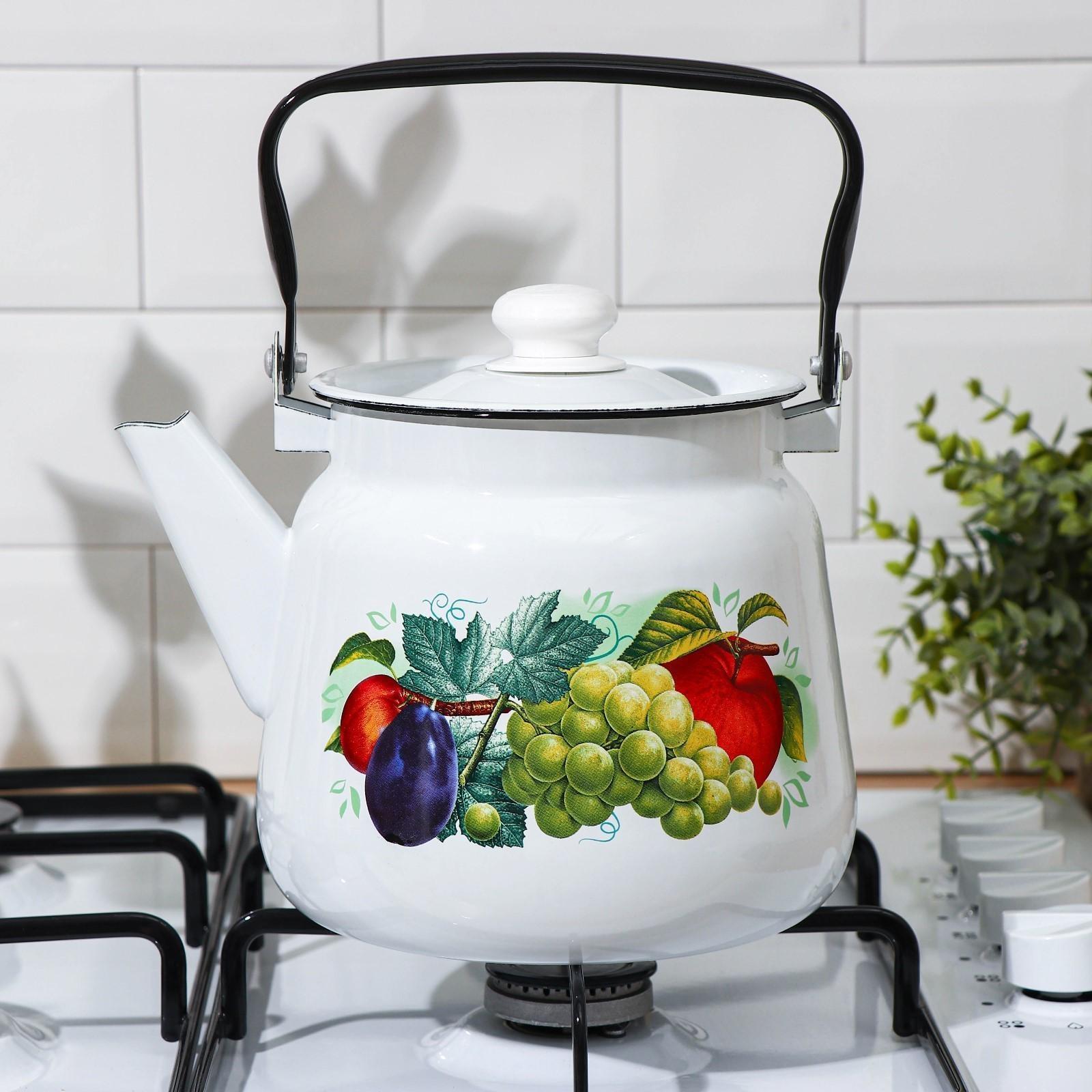 Чайник «Дары лета», 3,5 л, индукция, цвет белый
