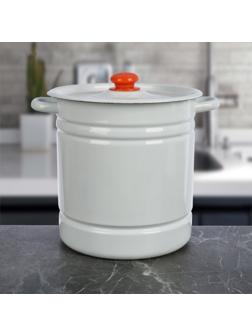 Мантоварка-позница, 12 л, 4 вставки, с пластмассовой ручкой, цвет белый