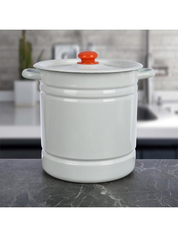 Мантоварка-позница, 12 л, 4 вставки, с пластмассовой ручкой, цвет белый